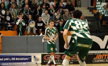 Stirnband an, Stutzen hochziehen und Faust in die Mitte. Es geht wieder los. Die DJK startet in die Saison 2017/18 mit zwei Spielen im Floorball Deutschland-Pokal